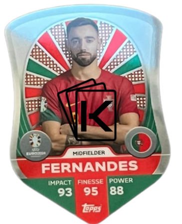fotbalová karta Topps Match Attax EURO 2024 Chrome Elite Shield SC6 Bruno Fernandes (Portugal)