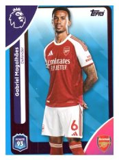 fotbalová kartička 2025-26 Topps  Premier League 4 Gabriel Magalhães (Arsenal)-PARALLEL Blue