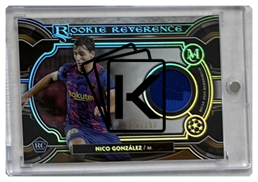 relic karta Topps Museum Collection Rookie Reverence Nico González FC Barcelona Relic