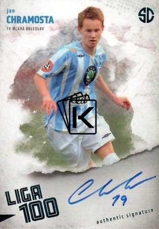 podepsaná karta 2025 Supr Cards Liga 100 CH-JA Jan Chramosta FK Mladá Boleslav turquoise /3