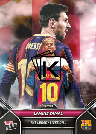 2025 Topps Now Lamine Yamal Lionel Messi FC Barcelona - The Legacy Lives on