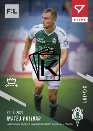 fotbalová kartička 2023-24 SportZoo Fortuna Liga LiveL-45 Matěj Polidar Jablonec