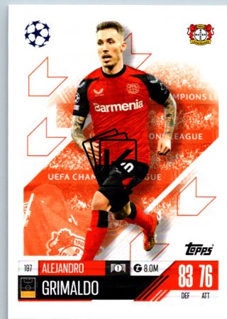 fotbalová kartička 2024-25 Topps Match Attax UEFA Club Competitions 197 Alejandro Grimaldo (Bayer 04 Leverkusen)