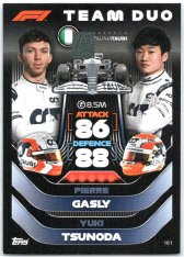 2022 Topps Formule 1Turbo Attax F1 Team Duo161 Pierre Gasly / Yuki Tsunoda (Scuderia AlphaTauri)