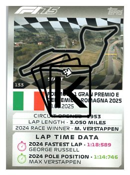 2025 Topps Turbo Attax F1 Track Profiles   133 Autodromo Enzo e Dino Ferrari