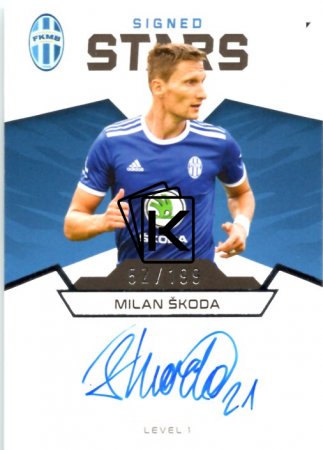 fotbalová kartička 2021-22 SportZoo Fortuna Liga Signed Stars S1-MŠ Milan Škoda FK Mladá Boleslav /199