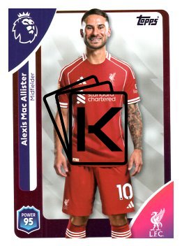 fotbalová kartička 2025-26 Topps  Premier League 170 Alexis Mac Allister (Liverpool)