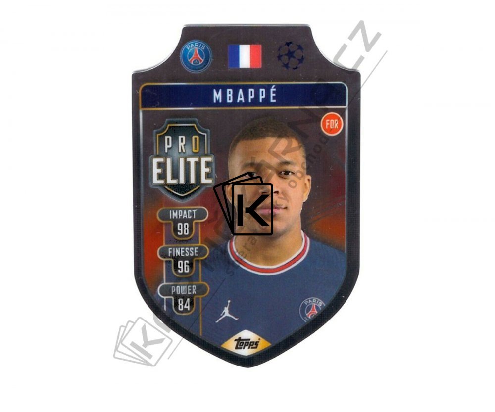 2021/22 Topps Match Attax Pro Elite Kylian Mbappe Die Cut Shield SP PSG France