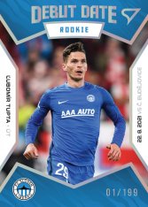 fotbalová kartička 2021-22 SportZoo Fortuna Liga Debut Date Rookie DR4 Ľubomír Tupta FC Slovan Liberec Gold limitace /199