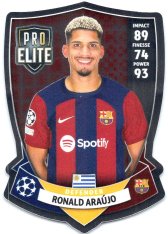 Fotbalová kartička 2023-24 Topps Match Attax UEFA Club Competitions Pro Elite Chrome Shield  SH 5 Ronald Araüjo - FC Barcelona