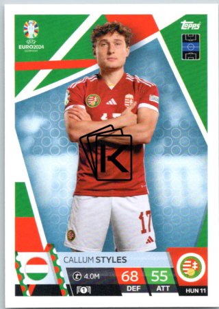 fotbalová karta Topps Match Attax EURO 2024 HUN11 Callum Styles (Hungary)