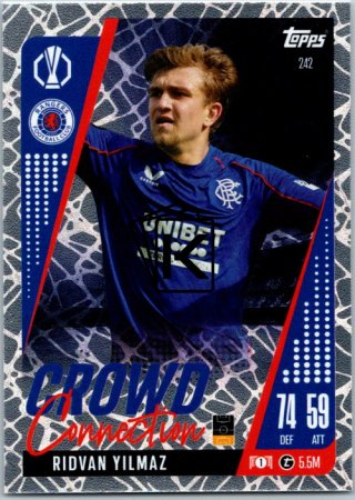 Fotbalová kartička 2024-25 Topps Match Attax EXTRA UEFA Club Competitions Crowd Connection 242 Ridvan Yilmaz (Rangers FC)