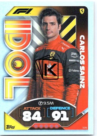 2022 Topps Formule 1 Turbo Attax F1 Idol 339 Carlos Sainz (Ferrari)