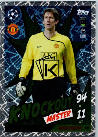 Fotbalová kartička 2024-25 Topps Match Attax EXTRA UEFA Club Competitions Knockout Master 298 Edwin van der Sar (Manchester United)