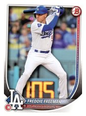 Baseballová karta 2025 Bowman 5 Freddie Freeman, Los Angeles Dodgers