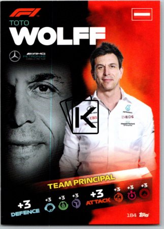 2021 Topps Formule 1 Turbo Attax Principal Card 184 Toto Wolf Mercedes AMG