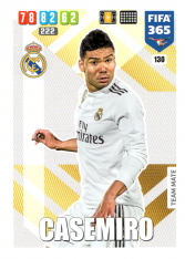 Fotbalová kartička Panini Adrenalyn XL FIFA 365 - 2020 Team Mate 130 Casemiro Real Madrid CF