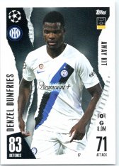 2023-24 Topps Match Attax EXTRA UEFA Club Competition Away Kit 97 Denzel Dumfries​ (FC Internazionale Milano)