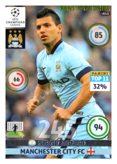 2014-15 Panini Adrenalyn XL Champions League UE122 Fans Favourite Sergio Aguero Manchester City