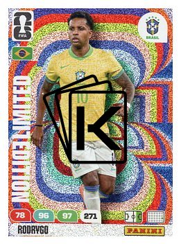 fotbalová kartička World Cup 2026 Adrenalyn XL Limited Edition  Rodrygo (Brazil)