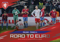 fotbalová kartička 2024 SportZoo Hrdí Lvi Road to EURO RE-14 Polsko - Česko 1:1
