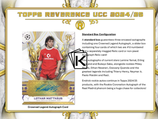 2024-25 Topps Topps Reverence UEFA Club Competitions Hobby Box