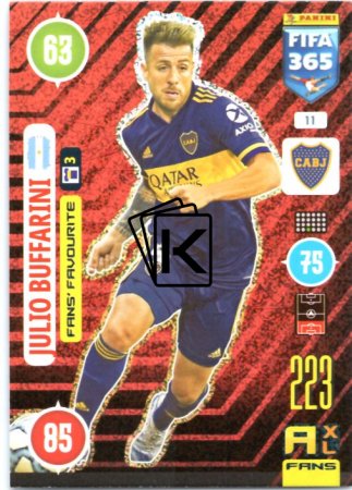 fotbalová karta Panini Adrenalyn XL FIFA 365 2021 Fans´ Favourite 11 Julio Buffarini Boca Juniors