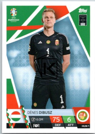fotbalová karta Topps Match Attax EURO 2024 HUN1 Dénes Dibusz (Hungary)