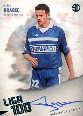 podepsaná karta 2025 Supr Cards Liga 100 BR-ER Erich Brabec FC Petra Drnovice Turquoise /5