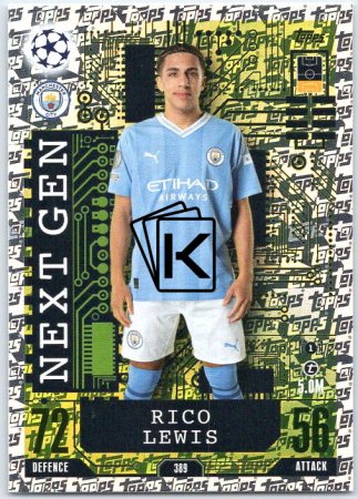 Fotbalová kartička 2023-24 Topps Match Attax UEFA Club Competitions Next Gen 389 Rico Lewis	Manchester City