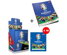 EURO 2024 Topps 50 balíčků samolepek + album zdarma