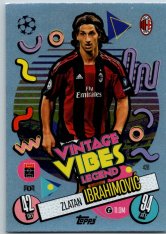 fotbalová kartička 2024-25 Topps Match Attax UEFA Club Competitions Vintage Vibes Legend 428 Zlatan Ibrahimović (AC Milan)