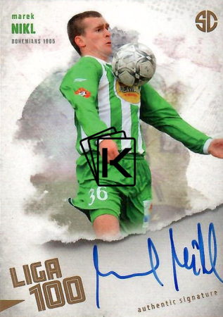 podepsaná karta 2025 Supr Cards Liga 100 NI-MA Marek Nikl Bohemians 1905 gold /12
