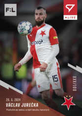 fotbalová kartička 2023-24 SportZoo Fortuna Liga Live L-44 Václav Jurečka Slavia Praha