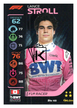 2020 Topps Formule 1 Turbo Attax 48 Lance Stroll BWT Racing Point