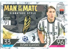 Fotbalová kartička 2022-23 Topps Match Attax UCL Man of The Match Siganture Style 446 Dusan Vlahovic - Juventus