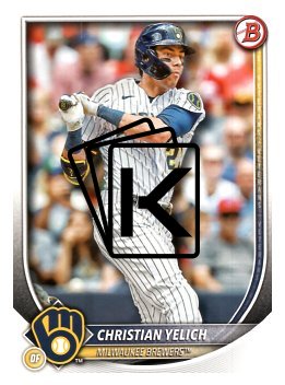 Baseballová karta 2025 Bowman 67 Christian Yelich, Milwaukee Brewers