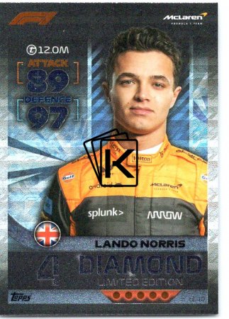 2022 Topps Formule 1 Turbo Attax F1  Limited Edition LE-1D Lando Norris (McLaren)
