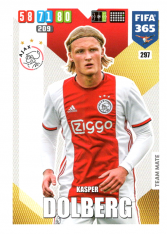Fotbalová kartička Panini Adrenalyn XL FIFA 365 - 2020 Team Mate 297 Kasper Dolberg AFC Ajax