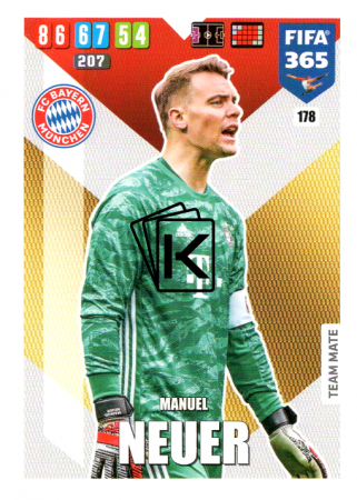 Fotbalová kartička Panini Adrenalyn XL FIFA 365 - 2020 Team Mate 178 Manuel Neuer Bayern Mnichov