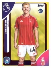 fotbalová kartička 2025-26 Topps  Premier League 241 Zach Abbott (Nottingham Forest)  -  Rookie-PARALLEL Yellow