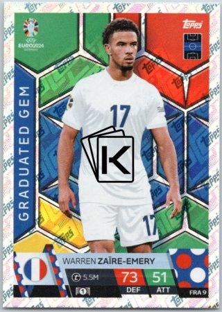fotbalová karta Topps Match Attax EURO 2024 FRA9 Warren Zaïre-Emery (France)  -  Graduated Gem