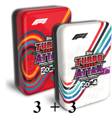 2024 Topps Turbo Attax Formule 1 Mega Tin Case ( 3x Fast Track + 3x Revved Up)