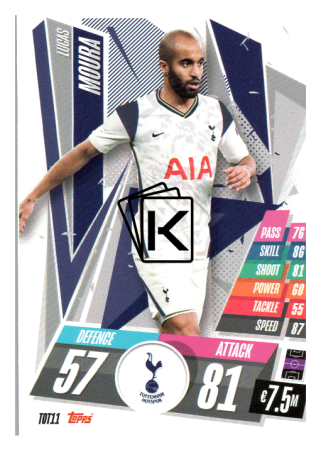 fotbalová kartička Topps Match Attax Champions League 2020-21 TOT11 Lucas Moura Tottenham Hotspur