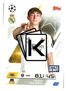 fotbalová kartička 2025-26 Topps Match Attax UCC 125 Dean Huijsen (Real Madrid CF)