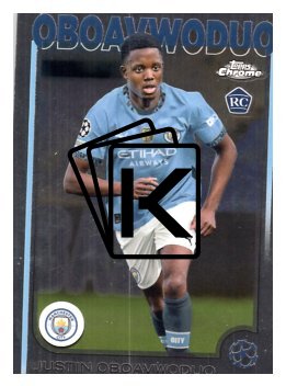 fotbalová kartička 2024-25 Topps Chrome 144 Justin Oboavwoduo, Manchester City RC