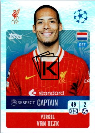 2024-25 Topps Champions League 260 Virgil van Dijk (Liverpool)