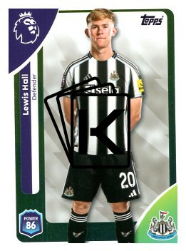 fotbalová kartička 2025-26 Topps  Premier League 223 Lewis Hall (Newcastle United)