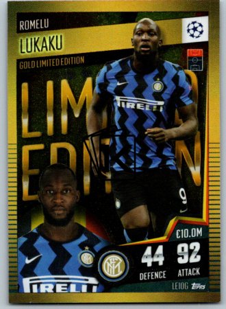 fotbalová kartička 2020-21 Topps Match Attax 101 Champions League Limited Edition LE10G Romelu Lukaku Inter Milan