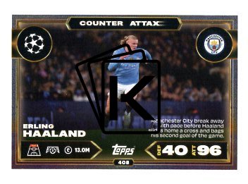 fotbalová kartička 2025-26 Topps Match Attax UCC 408 Erling Haaland (Manchester City)